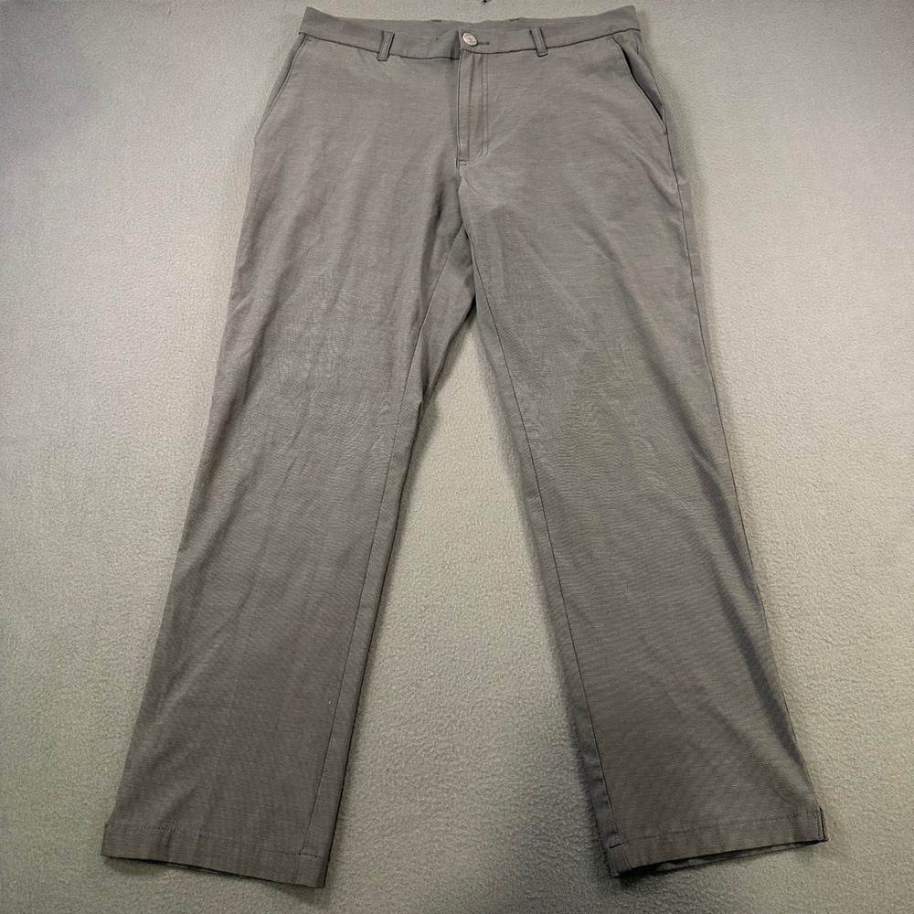 Callaway Mens Golf Pants Gray Micro Stripe Stretch Flat Front 34x29 Activewear